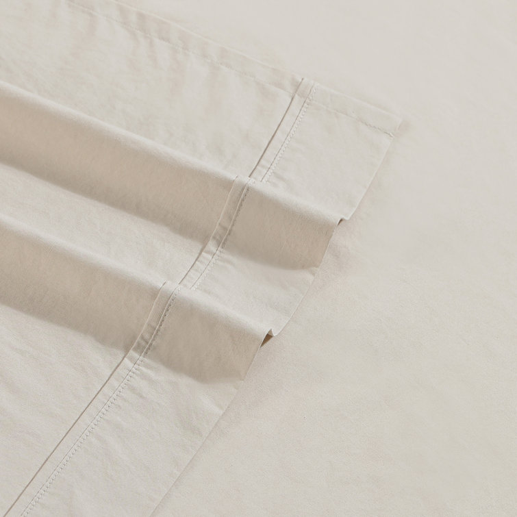 Light Beige Queen Cotton Percale Sheet Set