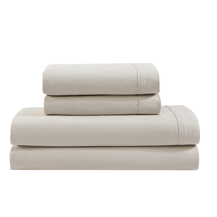 Light Beige Queen Cotton Percale Sheet Set