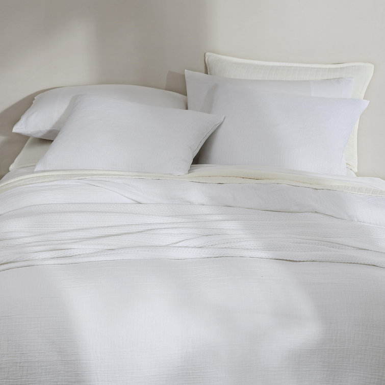 White Queen Cotton Duvet Cover Set with Shams