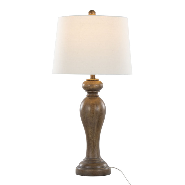 Peppa 31" White Polyresin Table Lamp Set with Linen Shade