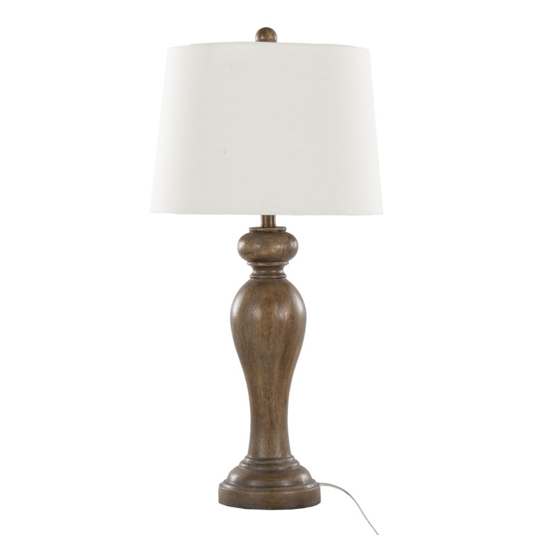 Peppa 31" White Polyresin Table Lamp Set with Linen Shade
