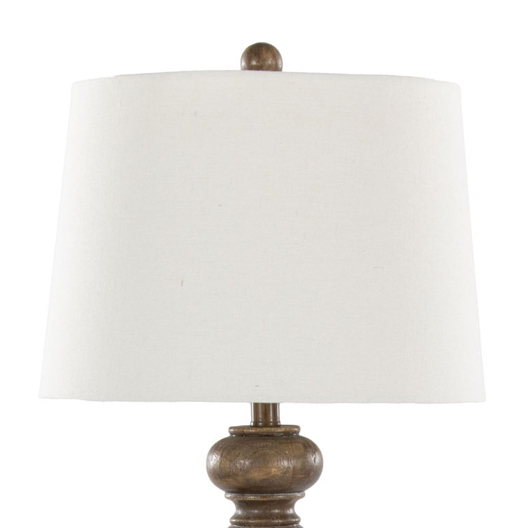 Peppa 31" White Polyresin Table Lamp Set with Linen Shade