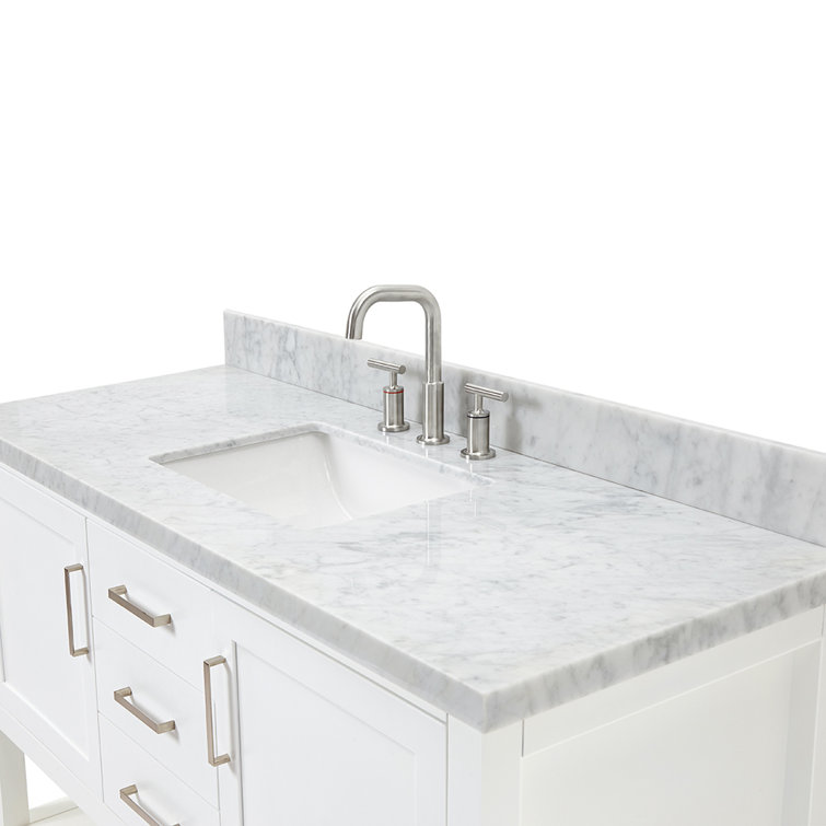 Bayhill 55'' White Solid Wood Freestanding Vanity
