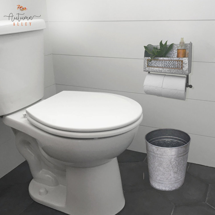 Galvanized Double Roll Rustic Toilet Paper Holder with Shelf