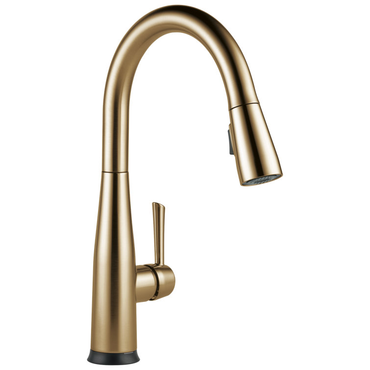 Champagne Bronze Single Handle Pull-Down Kitchen Faucet with Touch2O Technology