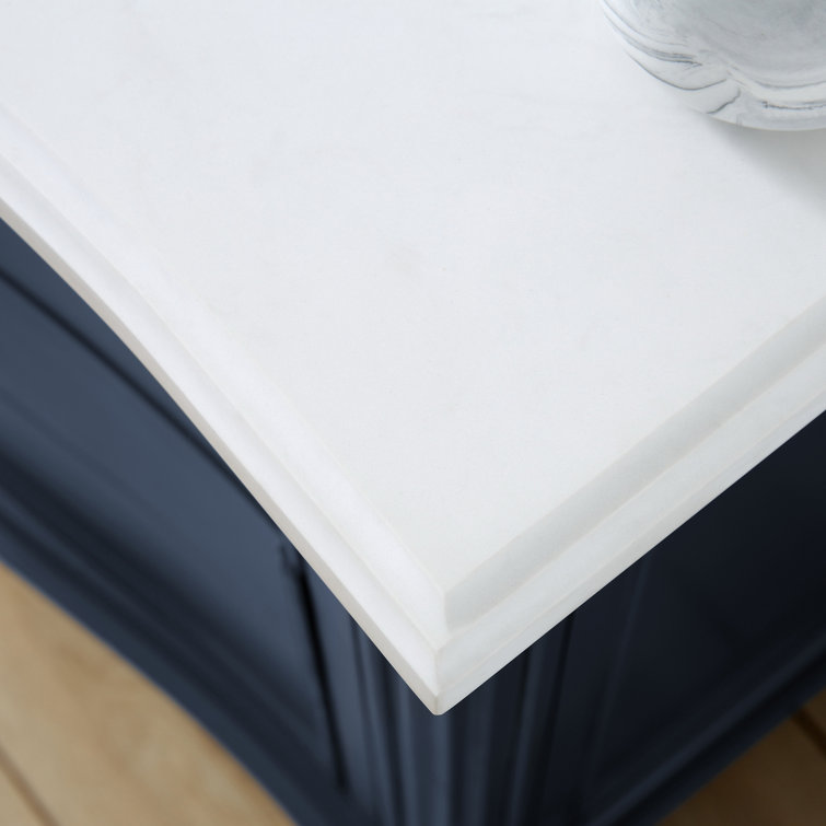Midnight Blue 36'' Single Vanity with Carrara Marble Top