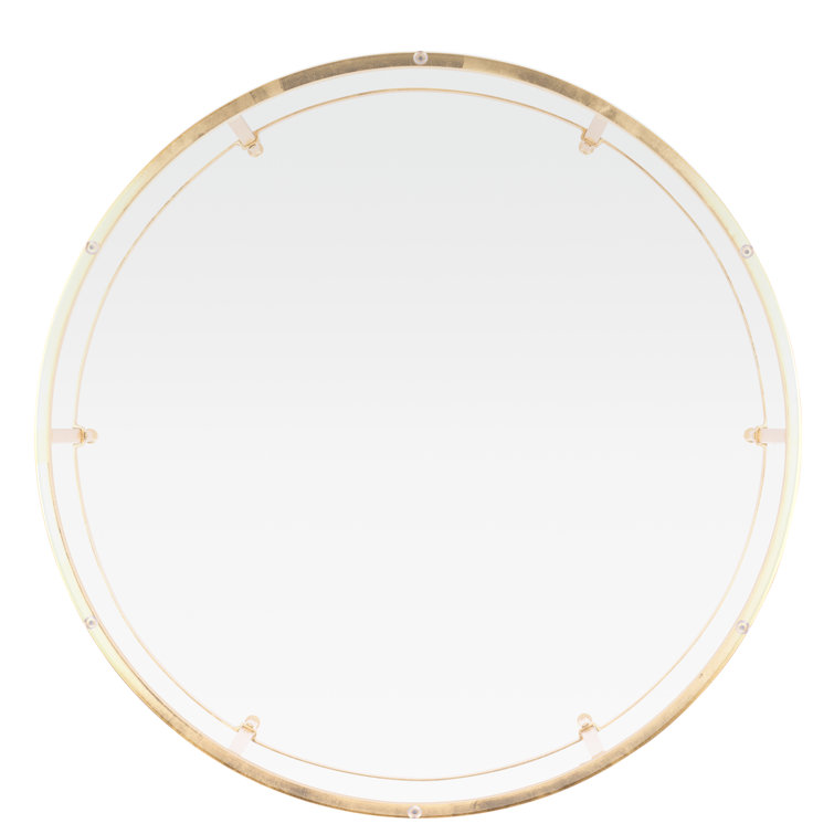 Edmund Round Gold Metal and Glass Cocktail Table