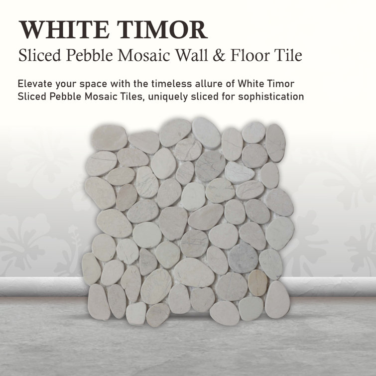 White Natural Stone Pebble Mosaic Tile for Walls and Floors