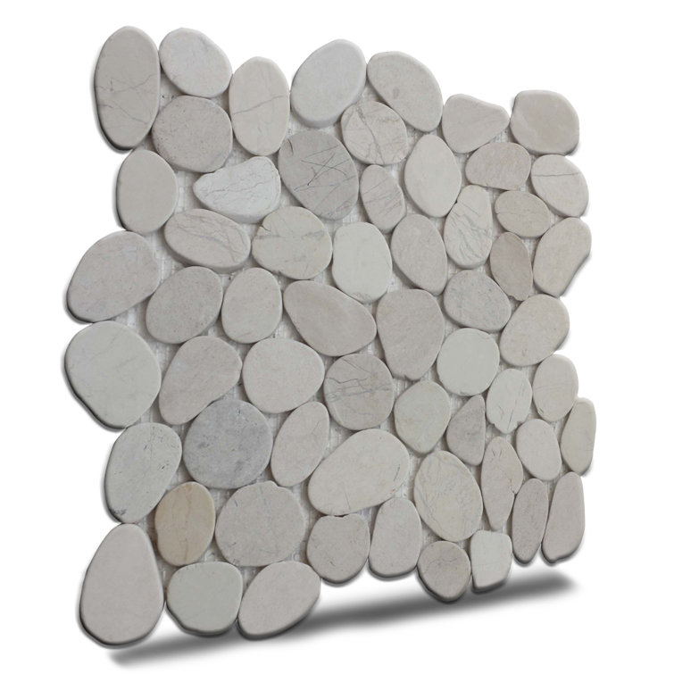 White Natural Stone Pebble Mosaic Tile for Walls and Floors