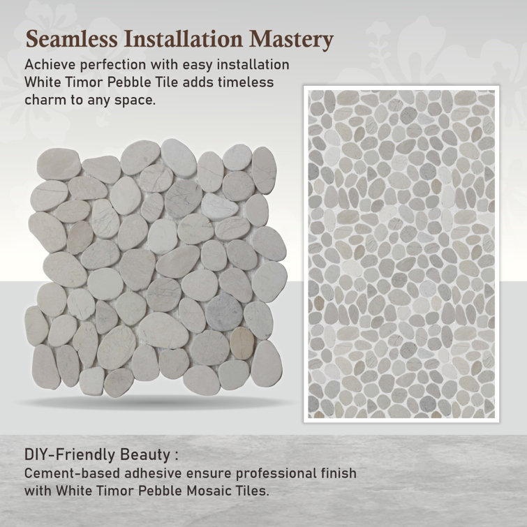 White Natural Stone Pebble Mosaic Tile for Walls and Floors