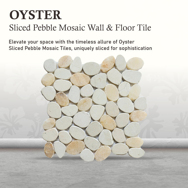 Oyster Natural Stone Pebble Mosaic Tile for Bathroom and Outdoor Deck