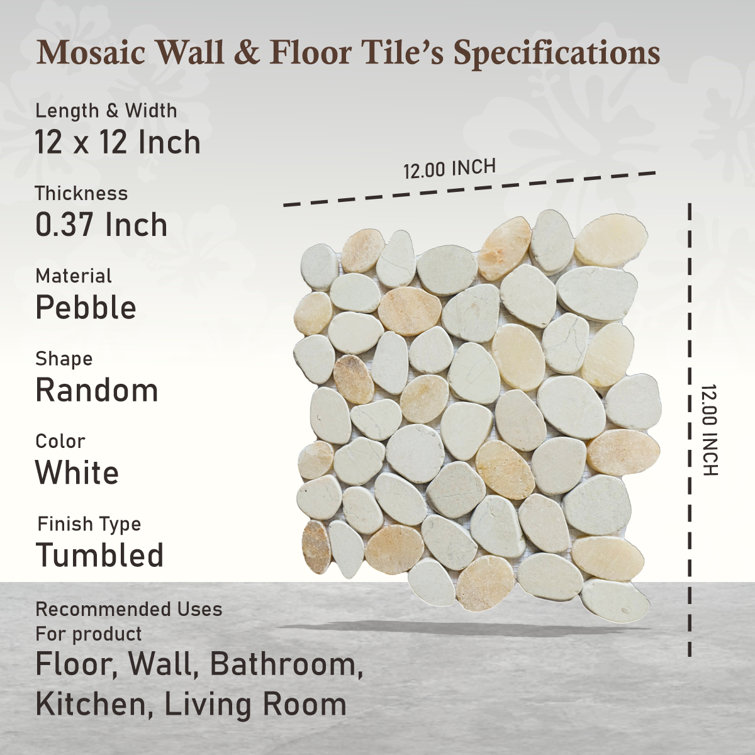 Oyster Natural Stone Pebble Mosaic Tile for Bathroom and Outdoor Deck