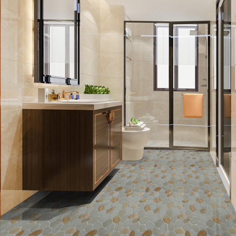 Oyster Natural Stone Pebble Mosaic Tile for Bathroom and Outdoor Deck