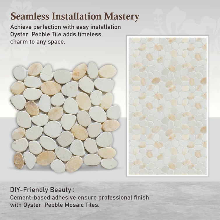 Oyster Natural Stone Pebble Mosaic Tile for Bathroom and Outdoor Deck