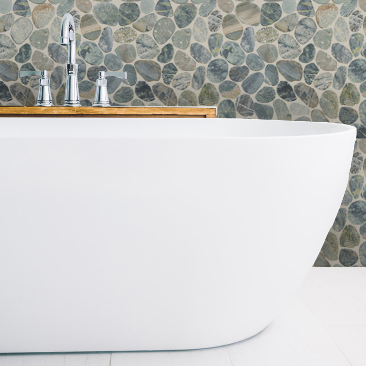 Teal Blue Natural Stone Pebble Mosaic Tile for Bathroom and Outdoor