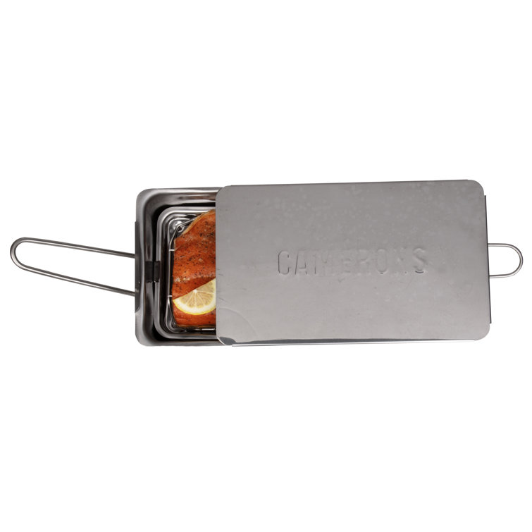 Compact Stainless Steel Stovetop Smoker with Wood Chips and Recipes