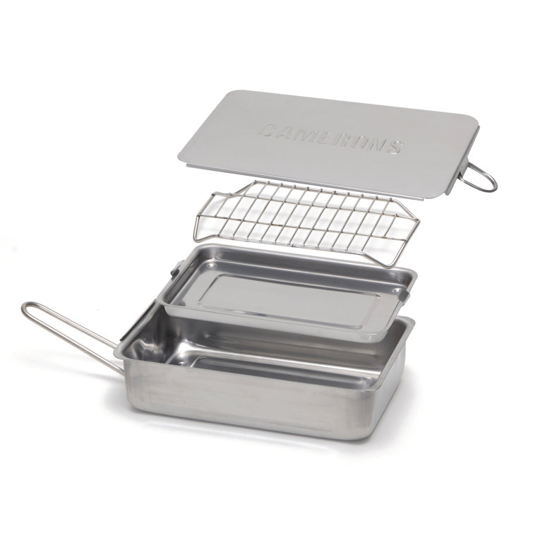 Compact Stainless Steel Stovetop Smoker with Wood Chips and Recipes