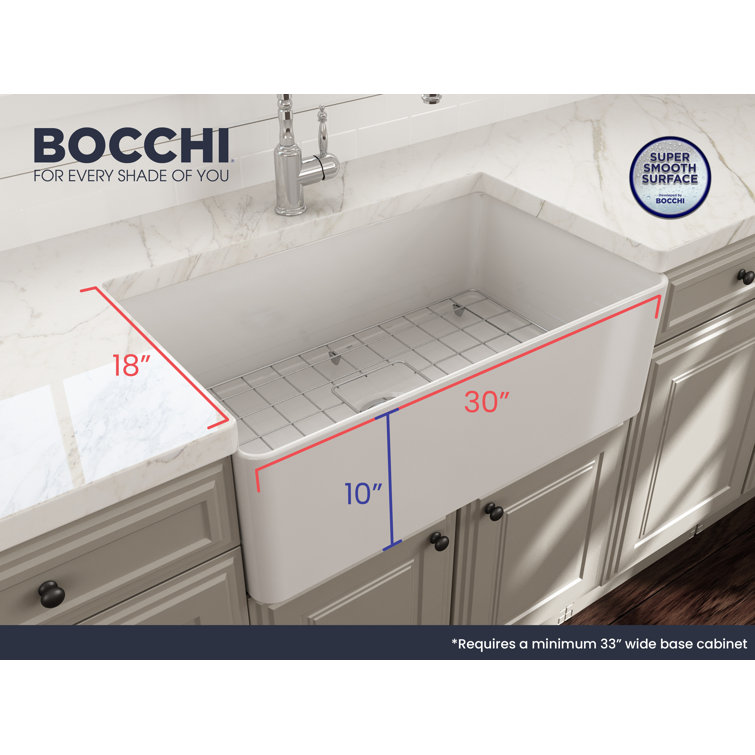 Aderci 30'' White Fireclay Farmhouse Apron-Front Kitchen Sink