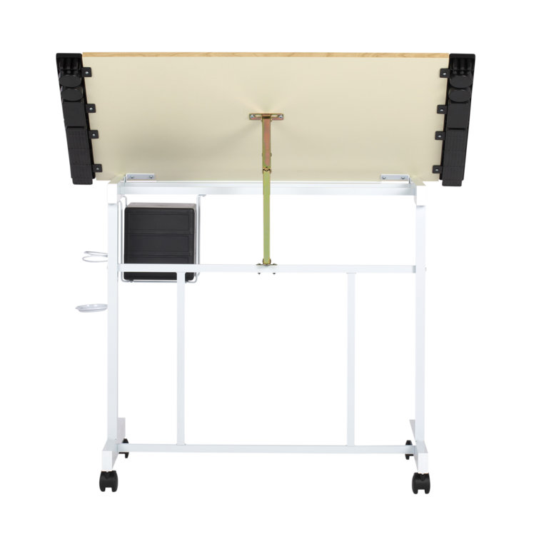 Deluxe White Maple 40'' Craft Station with Adjustable Top & Storage