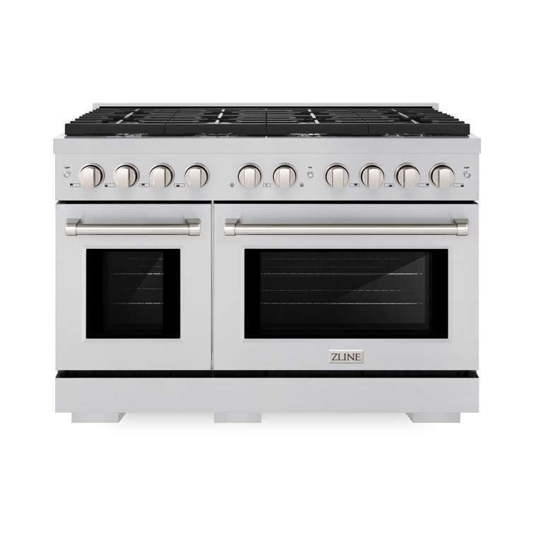ZLINE 48" Stainless Steel Dual Fuel Range with 8 Burners
