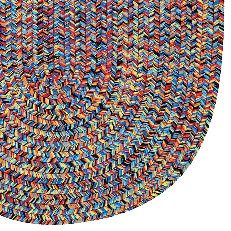 Bright Multi Oval Braided Synthetic Indoor/Outdoor Runner Rug