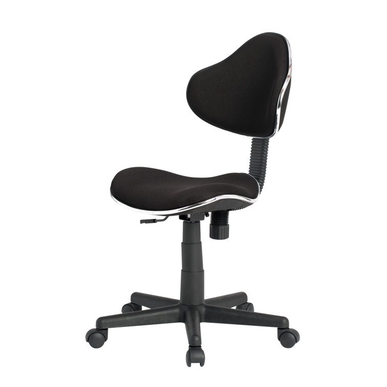 Mode Black Armless Swivel Task Chair with Adjustable Height