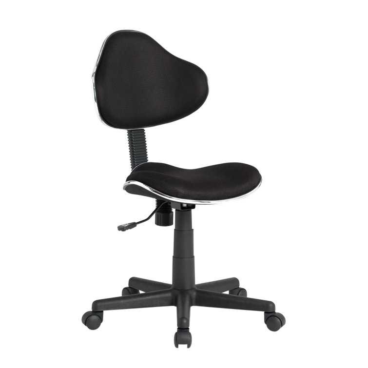 Mode Black Armless Swivel Task Chair with Adjustable Height
