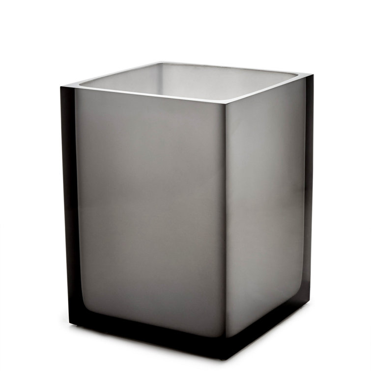 Smoke Gray Acrylic Square Wastebasket