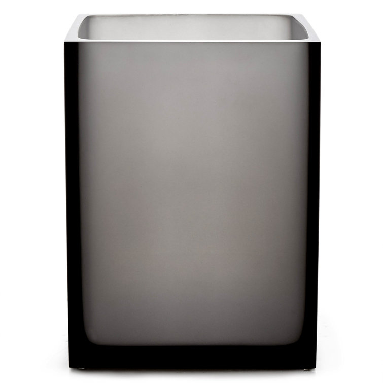 Smoke Gray Acrylic Square Wastebasket