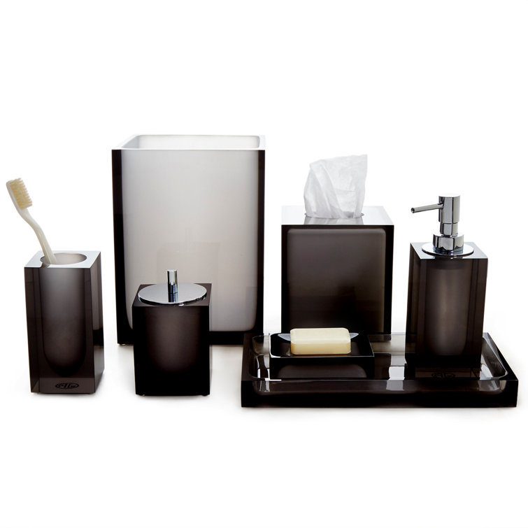 Smoke Gray Acrylic Square Wastebasket