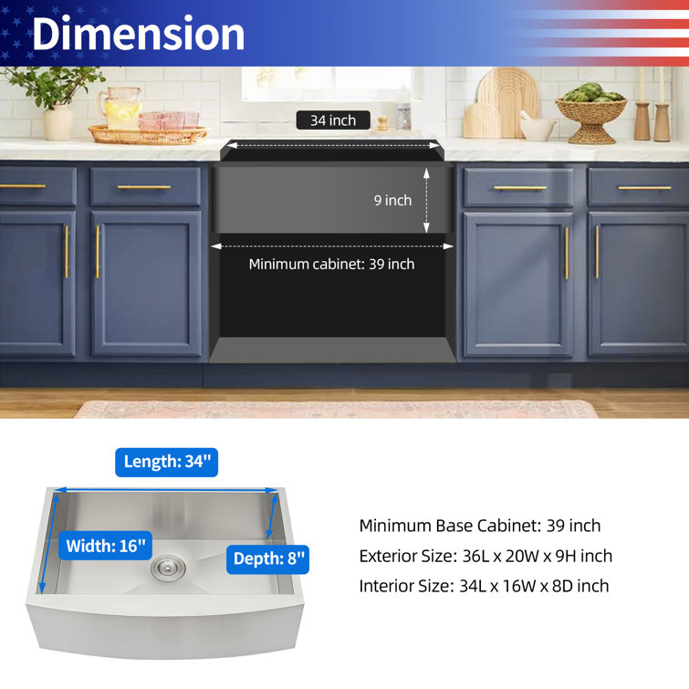Brushed Nickel Stainless Steel Farmhouse Apron Kitchen Sink