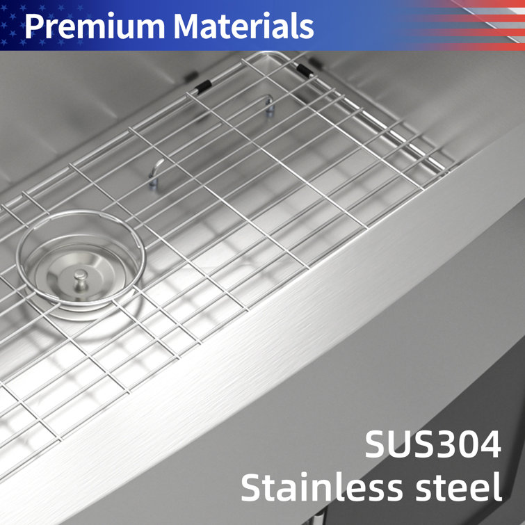 Brushed Nickel Stainless Steel Farmhouse Apron Kitchen Sink