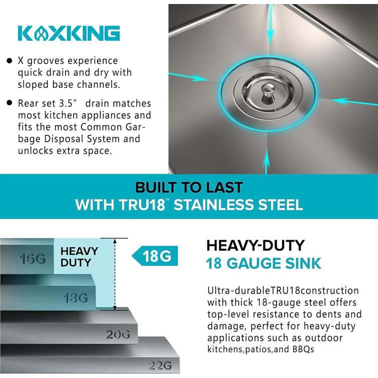15'' Square Drop-In Stainless Steel Single Bowl Kitchen Sink