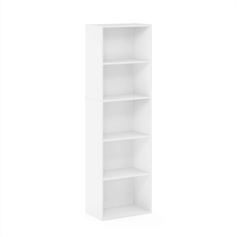 Sleek 5-Tier White Engineered Wood Open Shelf Bookcase