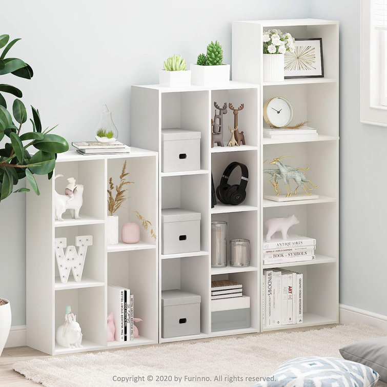 Sleek 5-Tier White Engineered Wood Open Shelf Bookcase