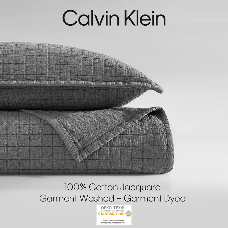 Dark Gray Cotton Jacquard Queen Coverlet