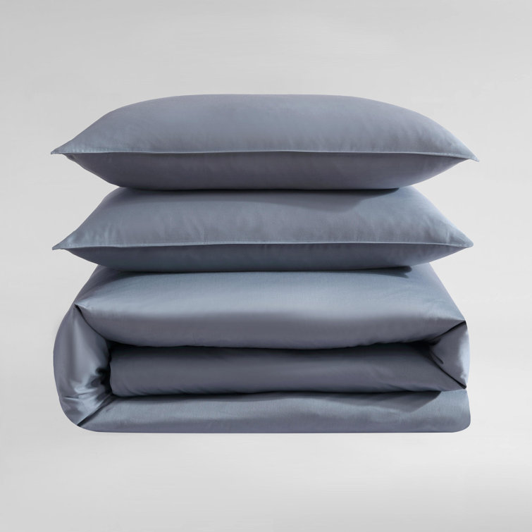 Light Blue Organic Cotton Queen Bedspread Cover Set