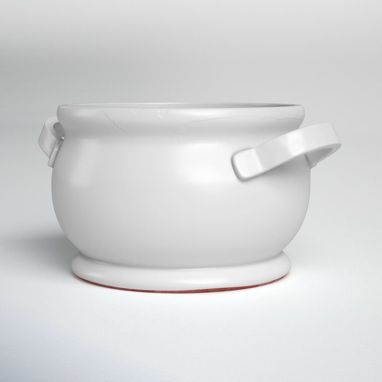 Handcrafted White Ceramic Round Decorative Bowl