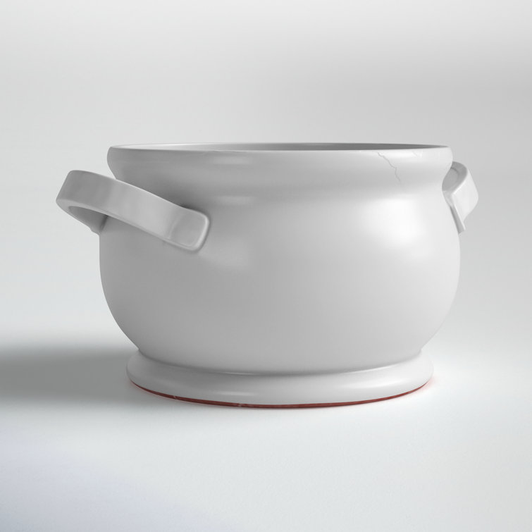 Handcrafted White Ceramic Round Decorative Bowl