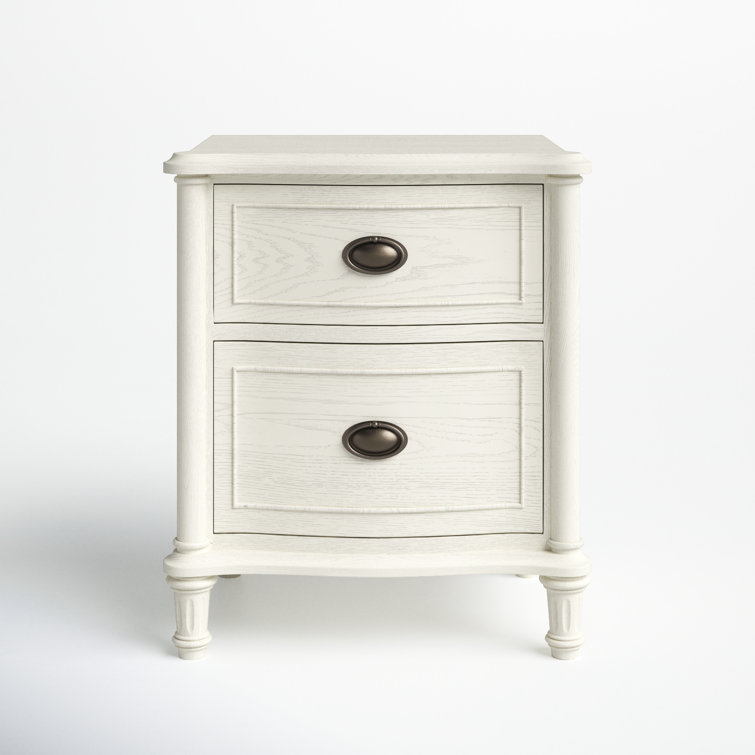 Studio Gray 2-Drawer Solid Wood Nightstand