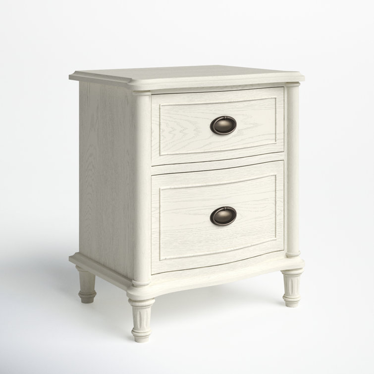 Studio Gray 2-Drawer Solid Wood Nightstand