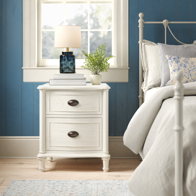 Studio Gray 2-Drawer Solid Wood Nightstand