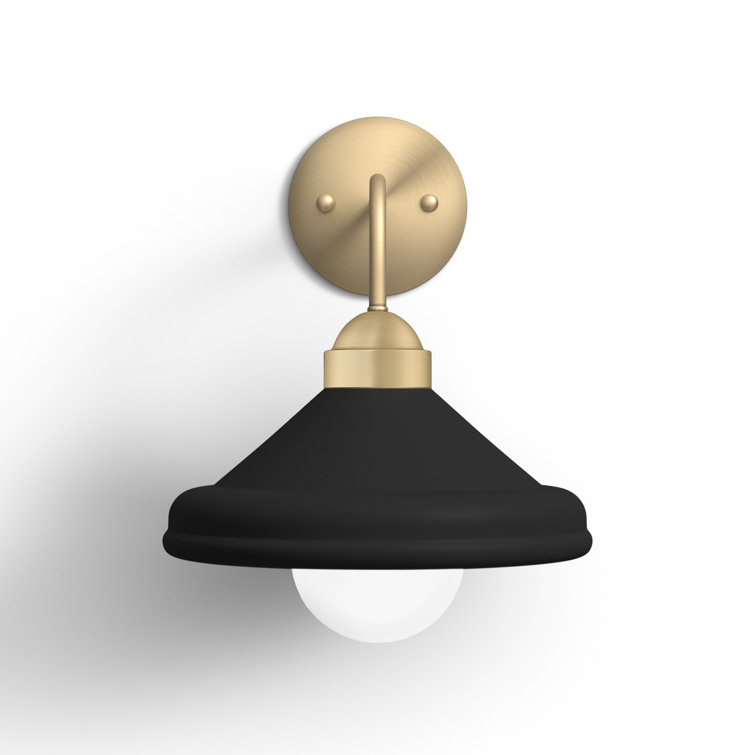 Matte Black and Gold Leaf Dimmable Wall Sconce