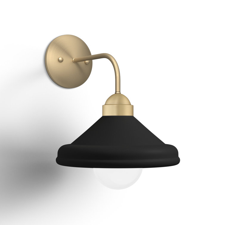 Matte Black and Gold Leaf Dimmable Wall Sconce