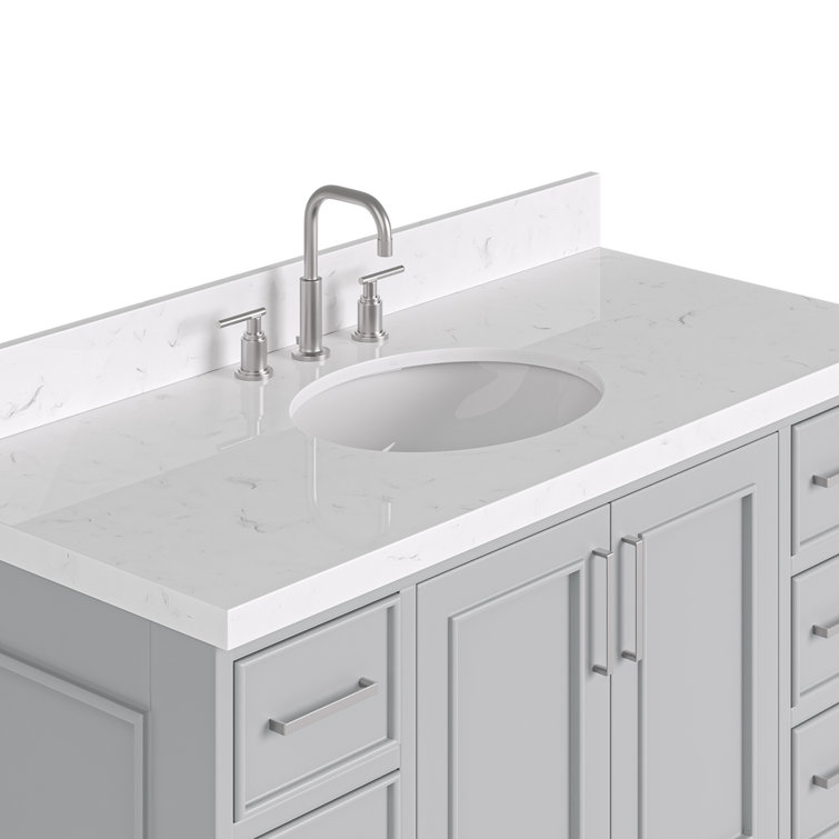 Stafford 48.25'' Gray Single Bathroom Vanity with Marble Top