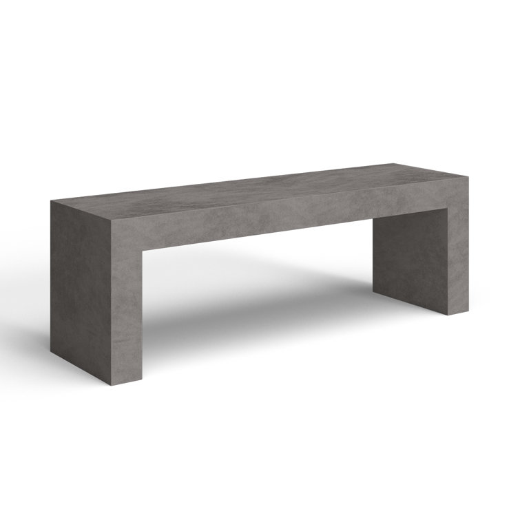 Brinlie Modern 55'' Grey Fiber-Reinforced Cement Outdoor Bench