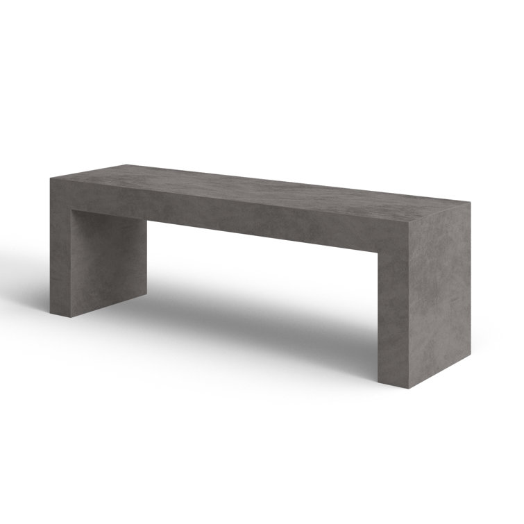 Brinlie Modern 55'' Grey Fiber-Reinforced Cement Outdoor Bench