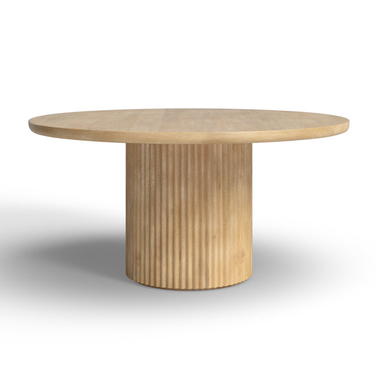 Chessa 60'' Light Brown Round Solid Wood Dining Table