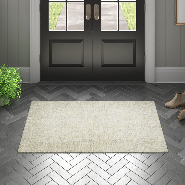Hand-Tufted Beige Wool Rectangular Area Rug 12' x 15'