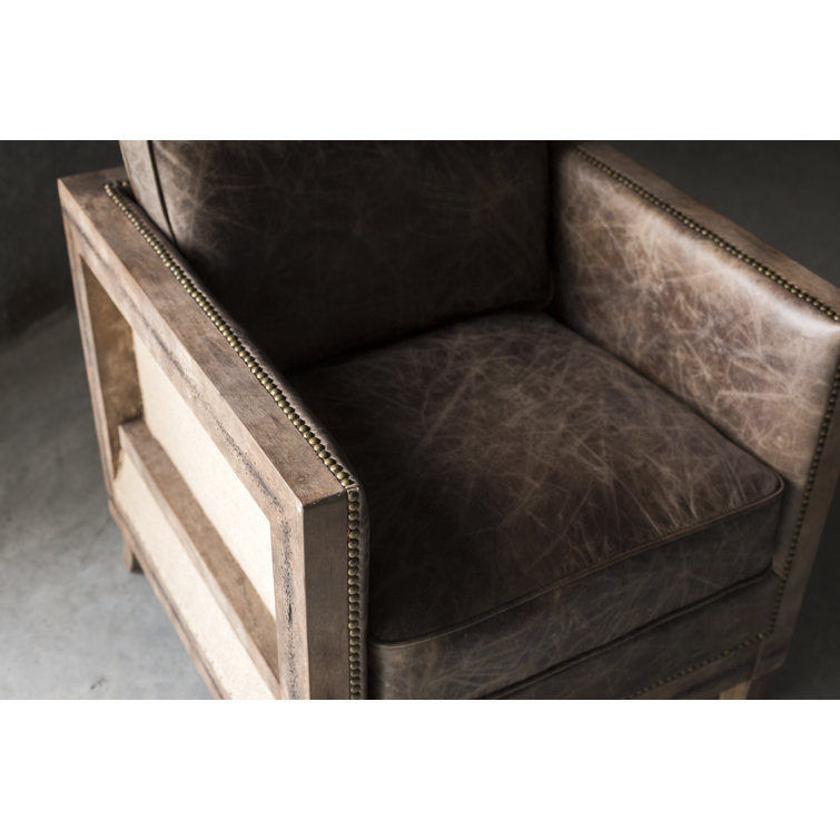 Darlington 28" Light Brown Top Grain Leather Club Chair